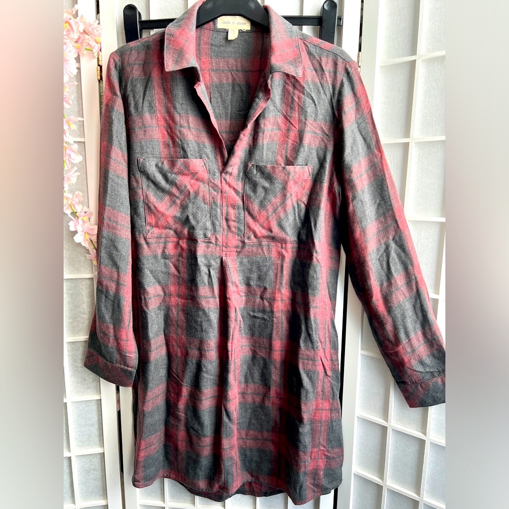 Cloth and stone plaid tunic top or dress